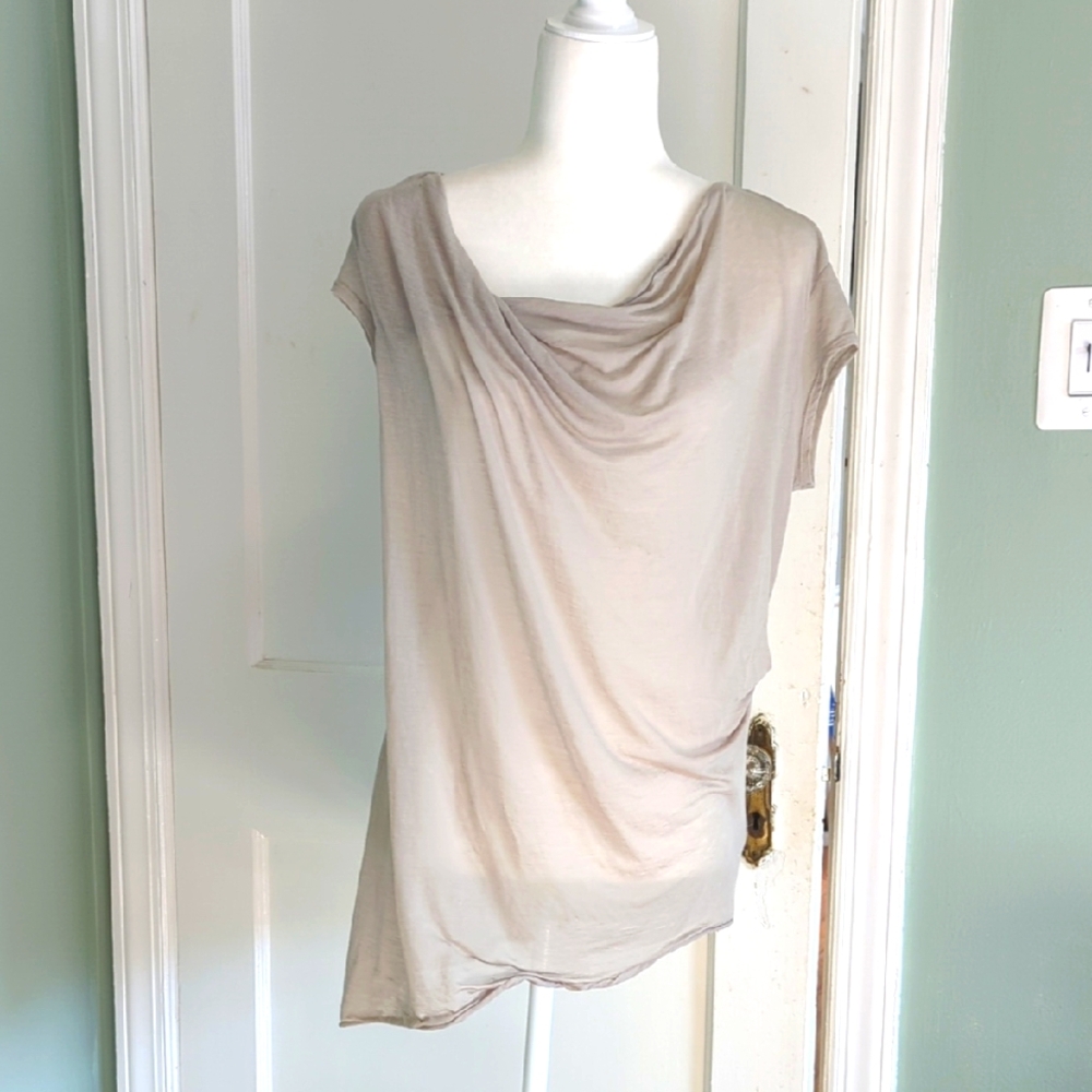 Helmut Lang Beige Draped Top